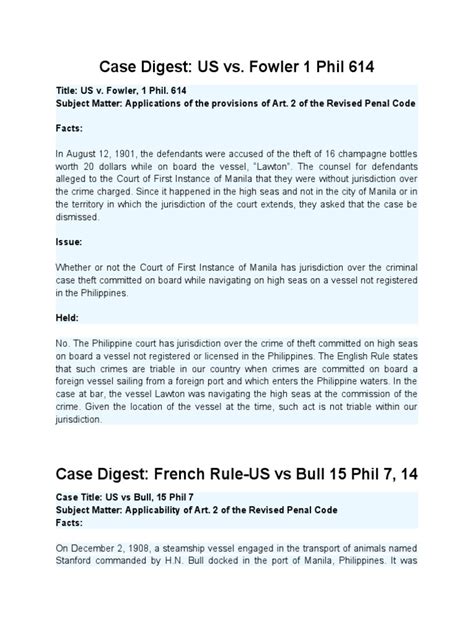 us v fowler 1 phil 614|G. R. No. 496. December 31, 1902 Fact:: U. S. vs. Fowler (1 Phil .